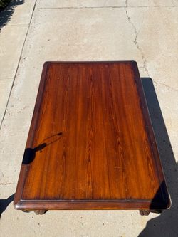 Wood Coffee Table with Carved Legs