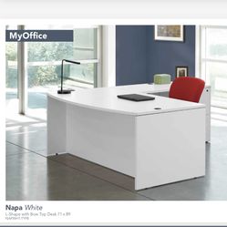 White Office Furniture L Shaped Desk With Pedestal Storage
