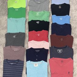 Lot of 23 Men’s Size Medium Crew and V-Neck T- Shirts Various Colors & Brands