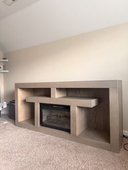 Console With Electric Fireplace