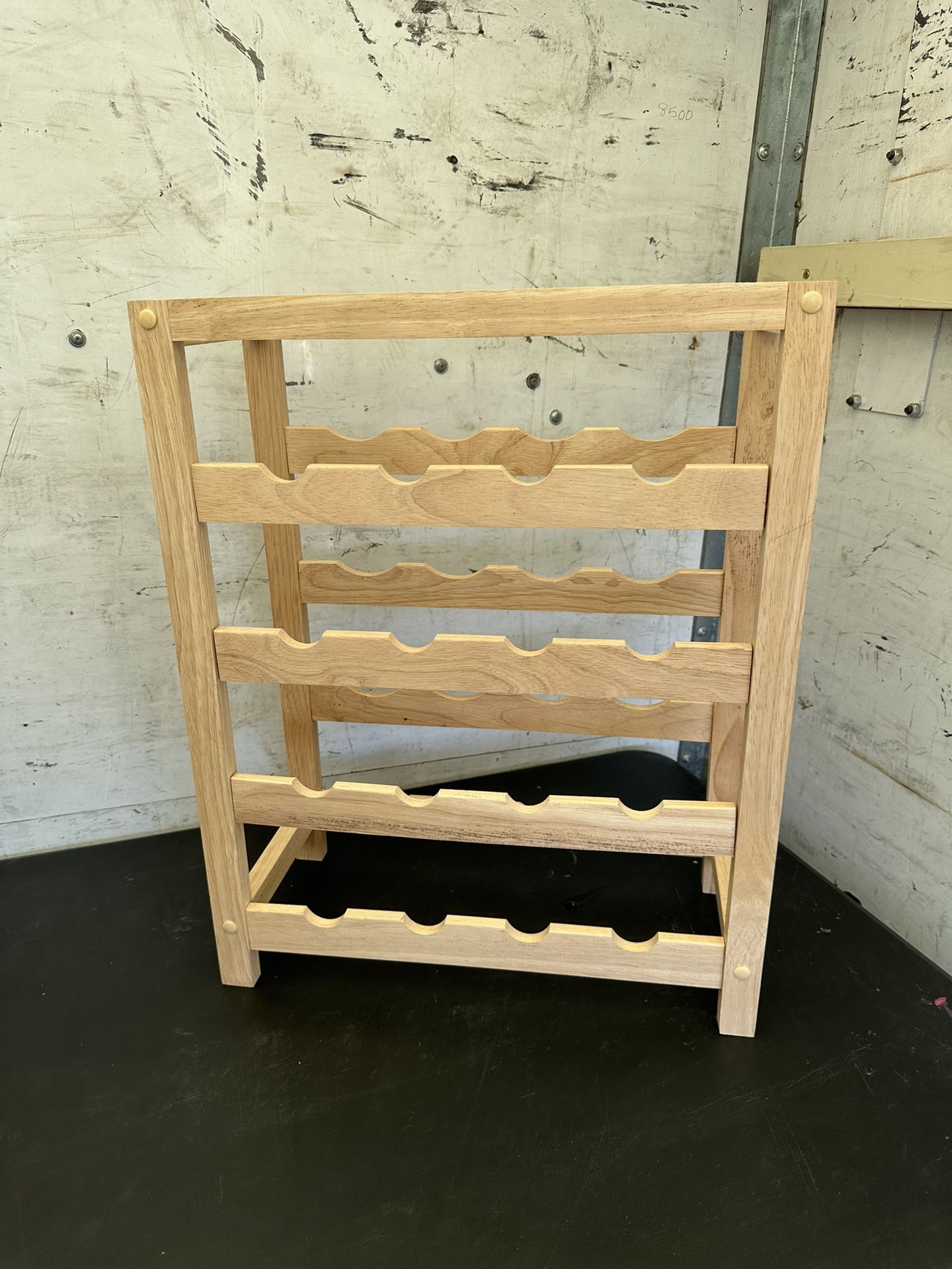 Bamboo Series 4-Shelf Natural Finish Wave Design Secure Angled Storage Wine Rack Countertop Organizer 16-Bottles