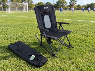 PORTAL Oversized Folding Rocking Camping Chair with Carry Bag, Holds up to 400lbs Like New. Retails $84.99