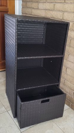 Outsunny Waterproof Rattan Wicker Storage Organizer for outdoor / pool side