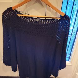 Black Raglan Sleeve Sweater INC Brand 2x