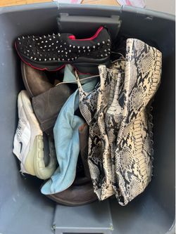 Bin of shoes
