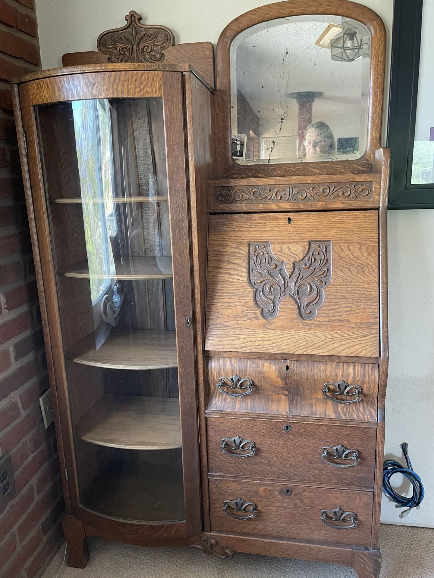 Antique Secretary Cabinet 