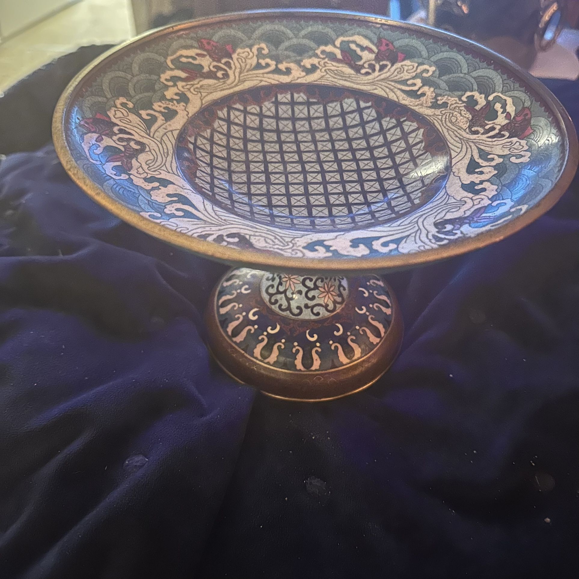 Vintage Chinese Cloisonné Fruit Bowl - Early 20th Century