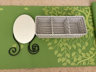Vintage 1999 IKEA MYKEN Foldable Table Mirror + Free Organizer Basket, Price $1