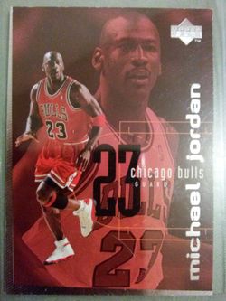 Michael Jordan collectible card Mint Condition covered in plastic