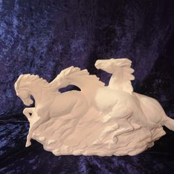 Doc Holliday Running Mustangs Ceramic Bisque Statue