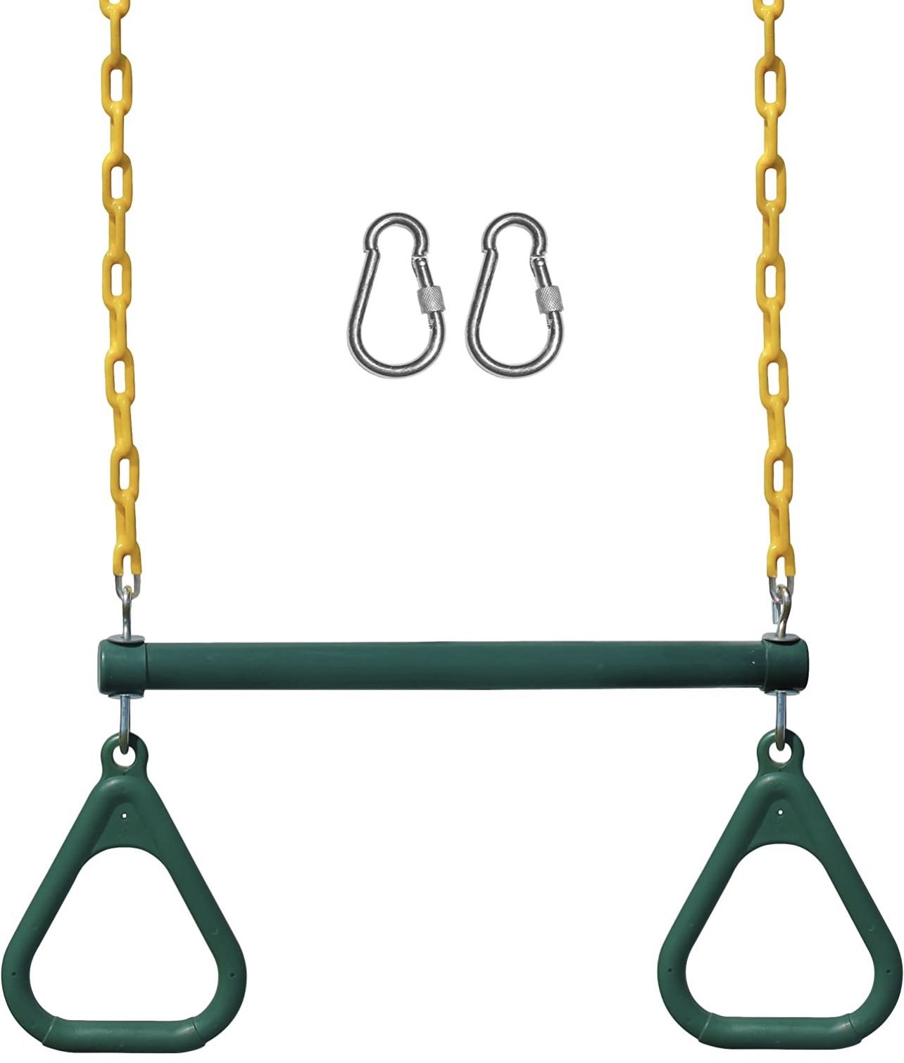 Jungle Gym Kingdom Swing Sets for Backyard, Monkey Bars & Swingset Accessories - Set Includes 18" Trapeze Swing Bar & 48" Heavy Duty Chain with Lockin