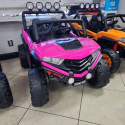 Pink Jeep Kids Ride With Remote Control 