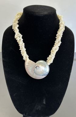 Mother Of Pearl Chunky Beaded Necklace