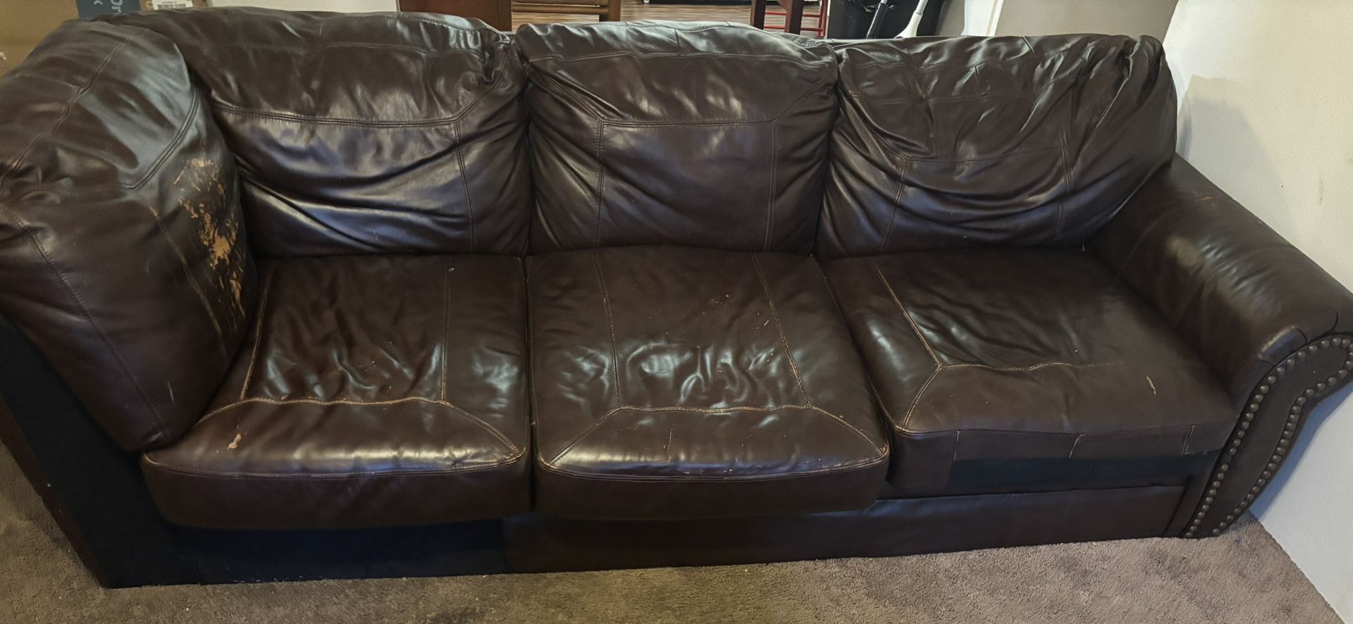 Brown Leather Sofa