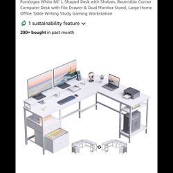White L Shape Desk Brand New In Box 