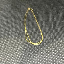 14k Gold Double Chain Bracelet 