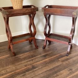 Set Of Wood End Tables 