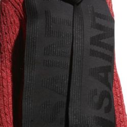 BNWT 100% Authentic SAINT LAURENT LOGO SCARF IN WOOL JACQUARD AND SEQUINS