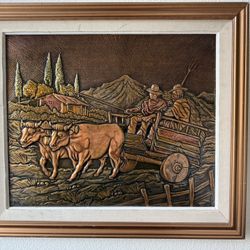 Nice vintage copper relief wall art size 25”x29”