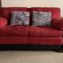 Red Sofa and Loveseat 