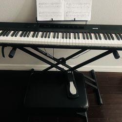 RockJam 88-Key Digital Piano with Semi-Weighted Keys (including 4 Items)