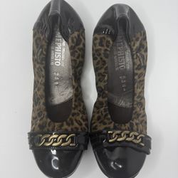 Mephisto Animal Print Ballet Flats Size 8 