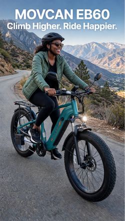 EB60 Fat Tire Electric Bike | Peak 2500W | Up to 35 MPH ⚡ Peak 2500W motor power 🔋 48V 20.8Ah battery 🛣️ Advertised range up to 70 miles 🛞 26" × 4