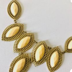 Gold Tone Chain Statement Necklace 