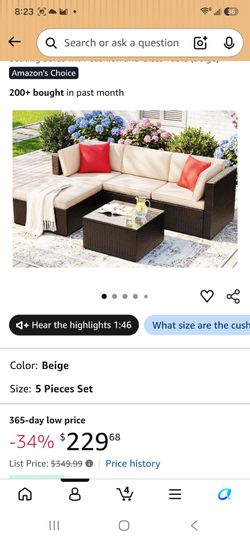 BRAND NEW 5 piece wicker rattan outdoor patio sectional
