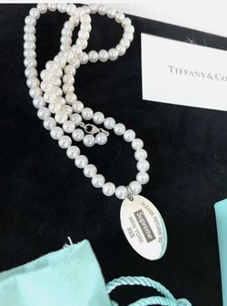 Supreme X Tiffany & Co. Pearl & Silver Tag Necklace “LIMITED” and