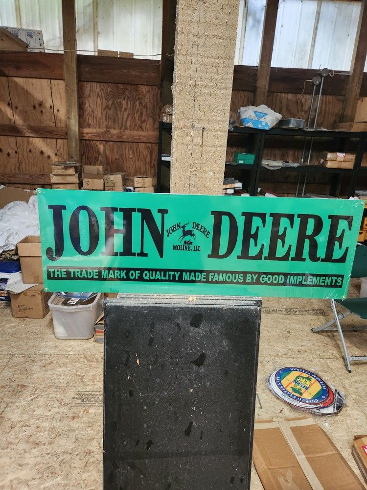 Huge John Deere Farm Tractor Steel Metal Sign