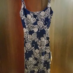 Royal Blue Dress With Silver 