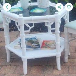 Pair Vintage Faux BambooTables & 1 Hexagon Table. Mirror,  2 Dressers 1 Matching Mirror