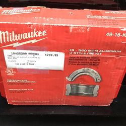 MILWAUKEE #8 TO 350 MCM ALUMINUM U-STYLE DIE KIT *OPEN BOX* 