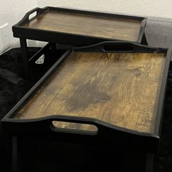 Bamboo Breakfast in Bed Trays – Folding with Handles (Set of 2)