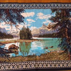 Vintage Felt Material Tapestry Wall Hanging Big Size 3ft By 5ft Approx.  
