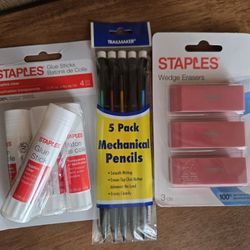 School Supplies (Glue Sticks, Mechanical Pencils, and Erasers)