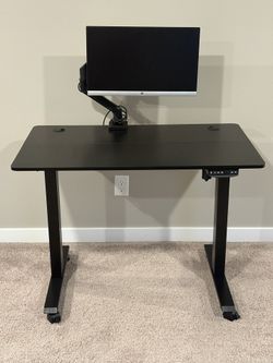 Electric Standing Desk, 40 x 24 Inches Height Adjustable Sit Stand Desk, Ergonomic Home Office Computer Workstation, Black