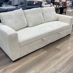 Corduroy Couch New In Box ,,,,,Gray And Ivory