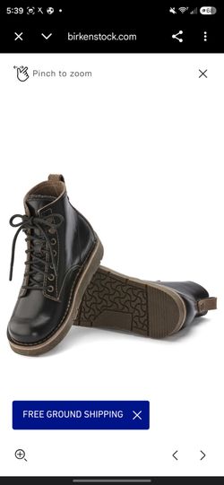 Birkenstock Black Leather Lace-Up Boots