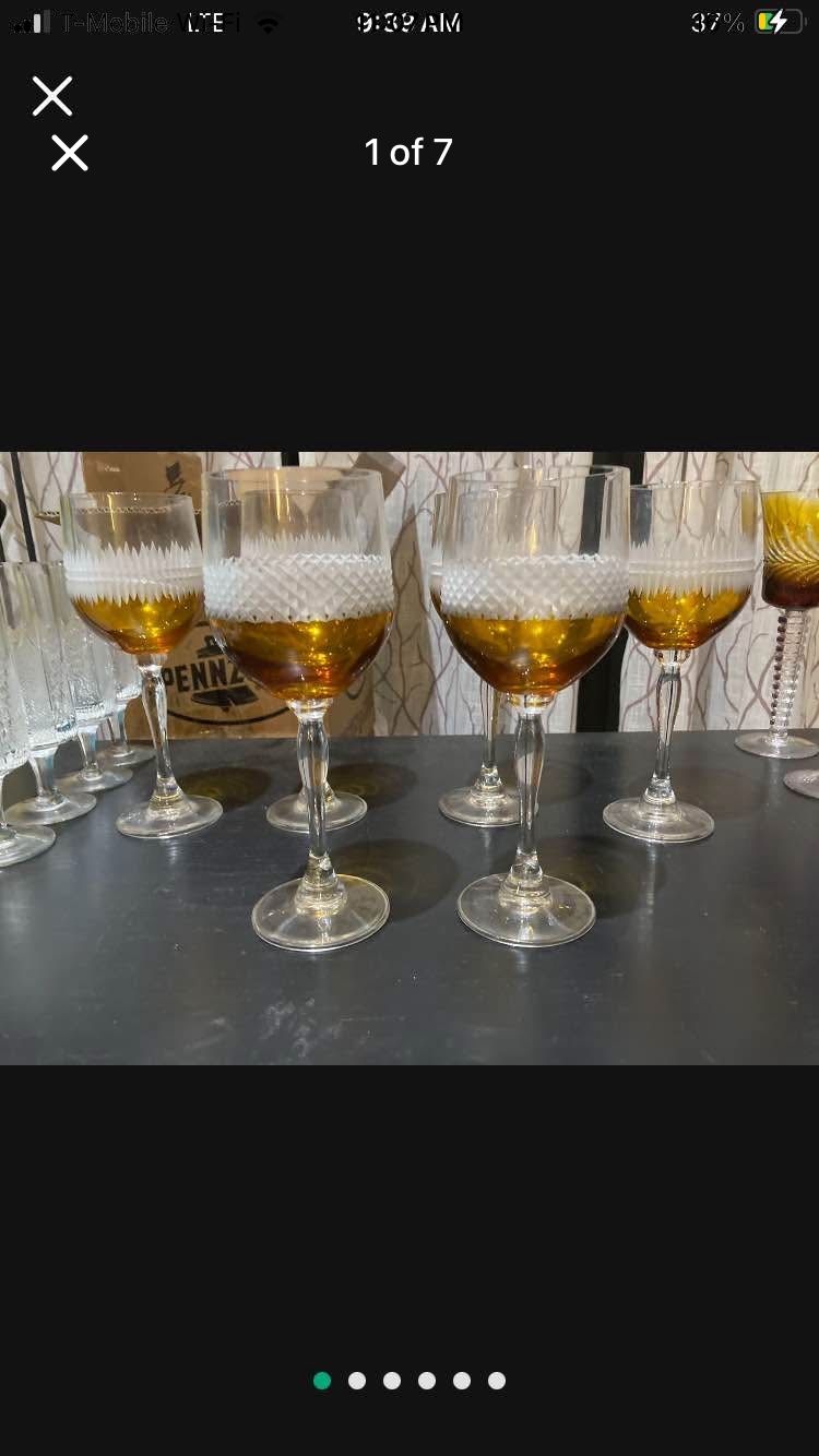 Lot Of 6 New Gorgeous European Crystal Glasses