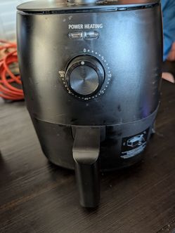 Black Compact Air Fryer with Timer Dial