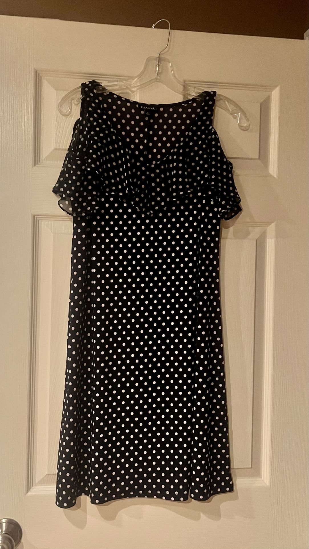 Women’s S Navy With White Polka Dots Dress