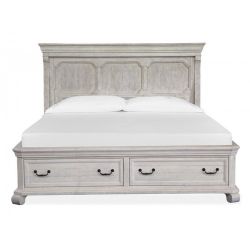 New Magnussen Furniture Bronwyn King Panel Storage Bed in Alabaster