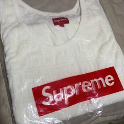 Supreme Logo Stripe Terry Tank 