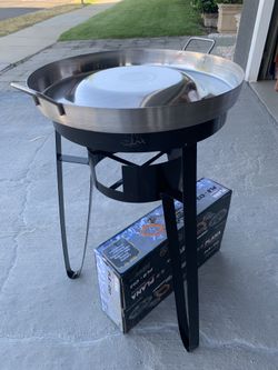Quemador con base y disco para tacos de acero inoxidable