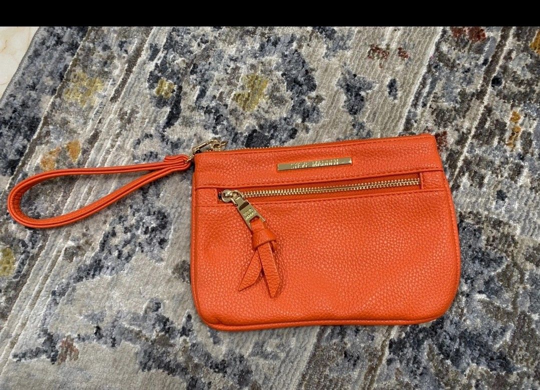 Steve Madden Orange Zippered Wristlet