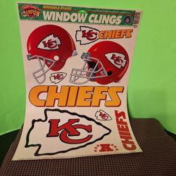 Vtg Color-Clings Window Clings "Kc Chiefs,"-$20.00