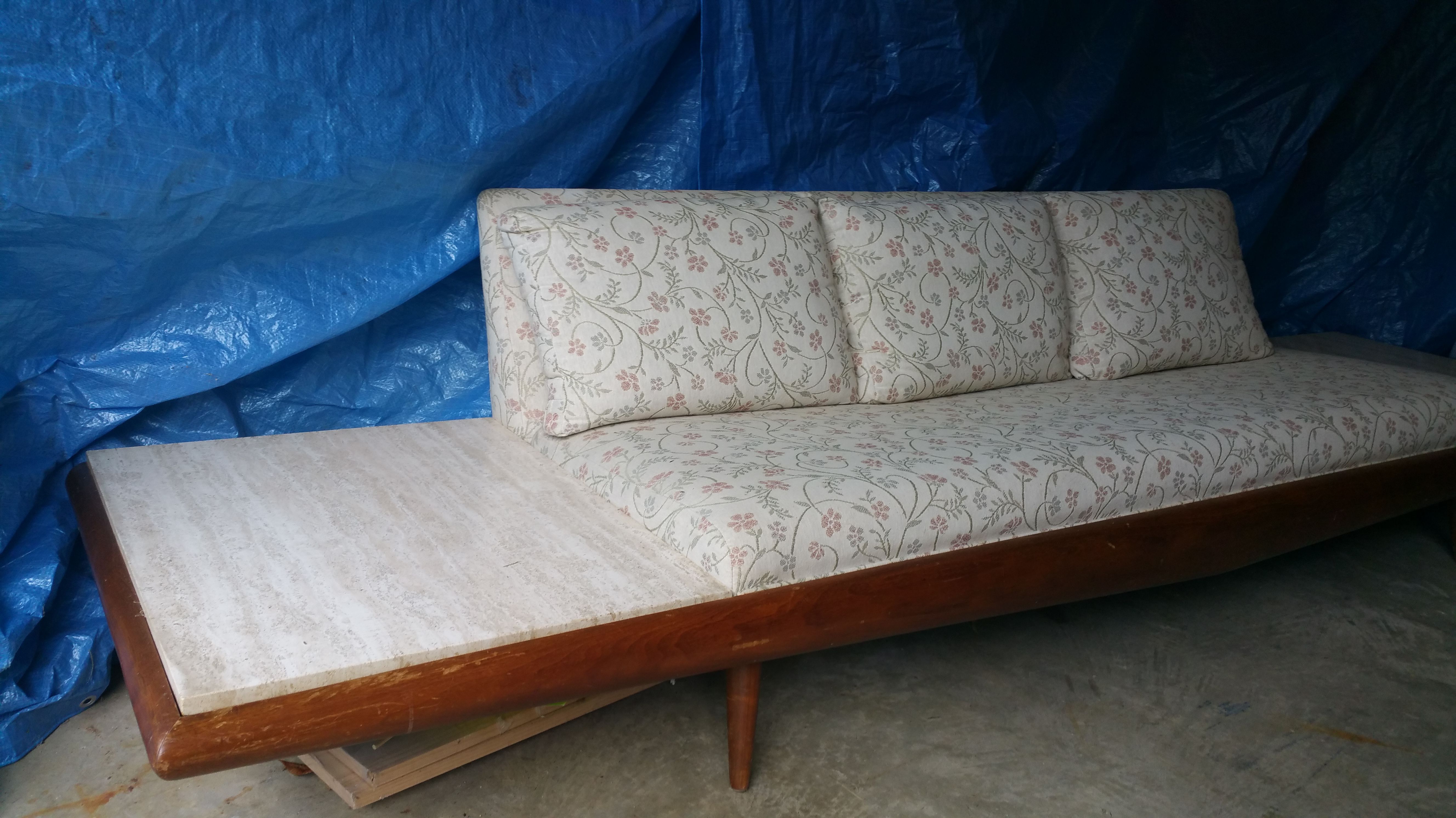 1960 Sofa with built-in marble end tables