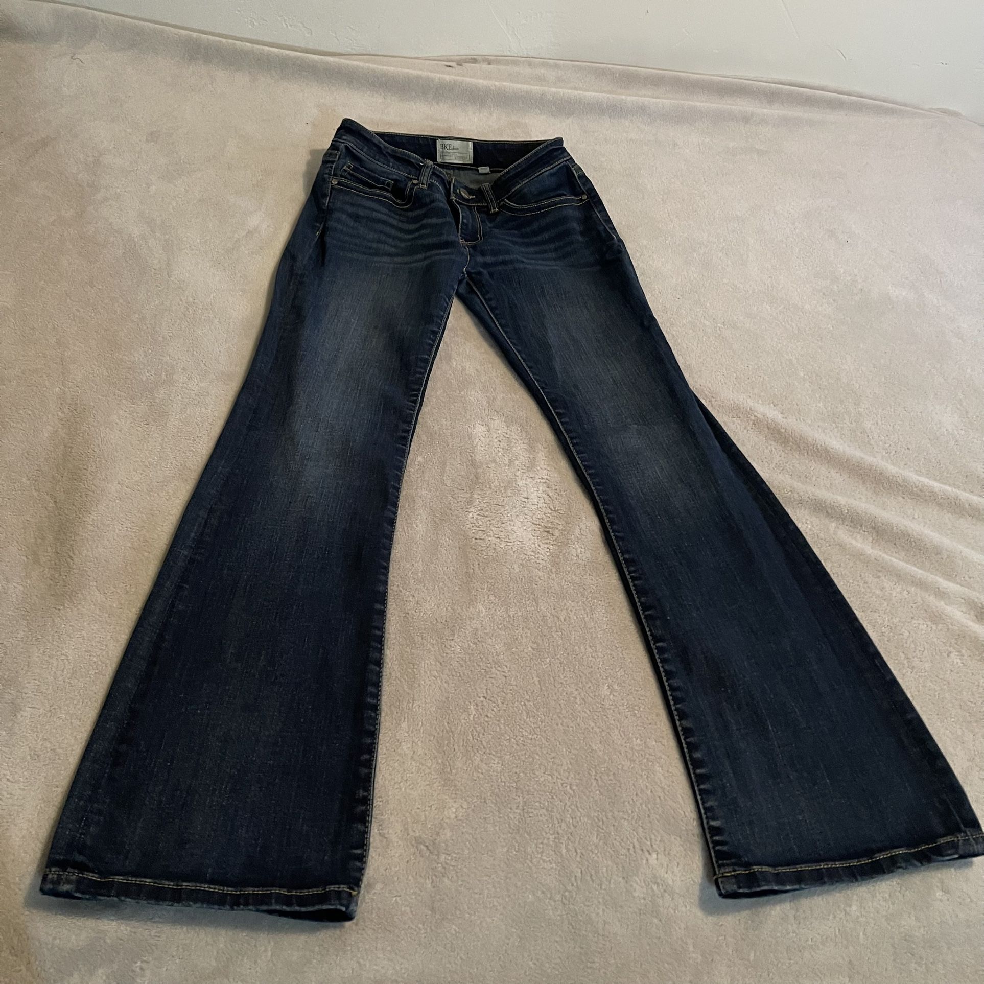 BKE Denim Jeans Women 27L Blue Stella Bootcut Low Rise Western Outdoors 27x33.5